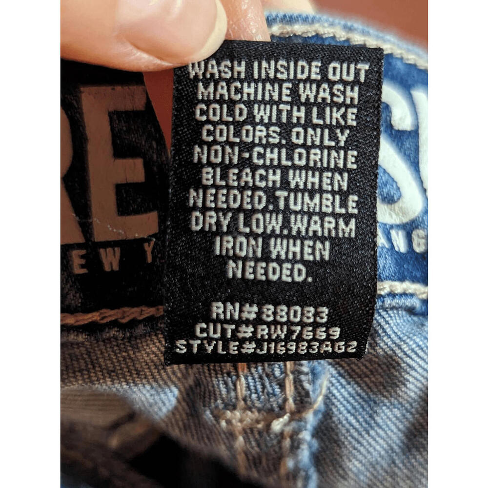 Rewash Women's Blue Ribbon Lace-Up Side Straight Distressed Jeans Size 15R - Picture 7 of 8